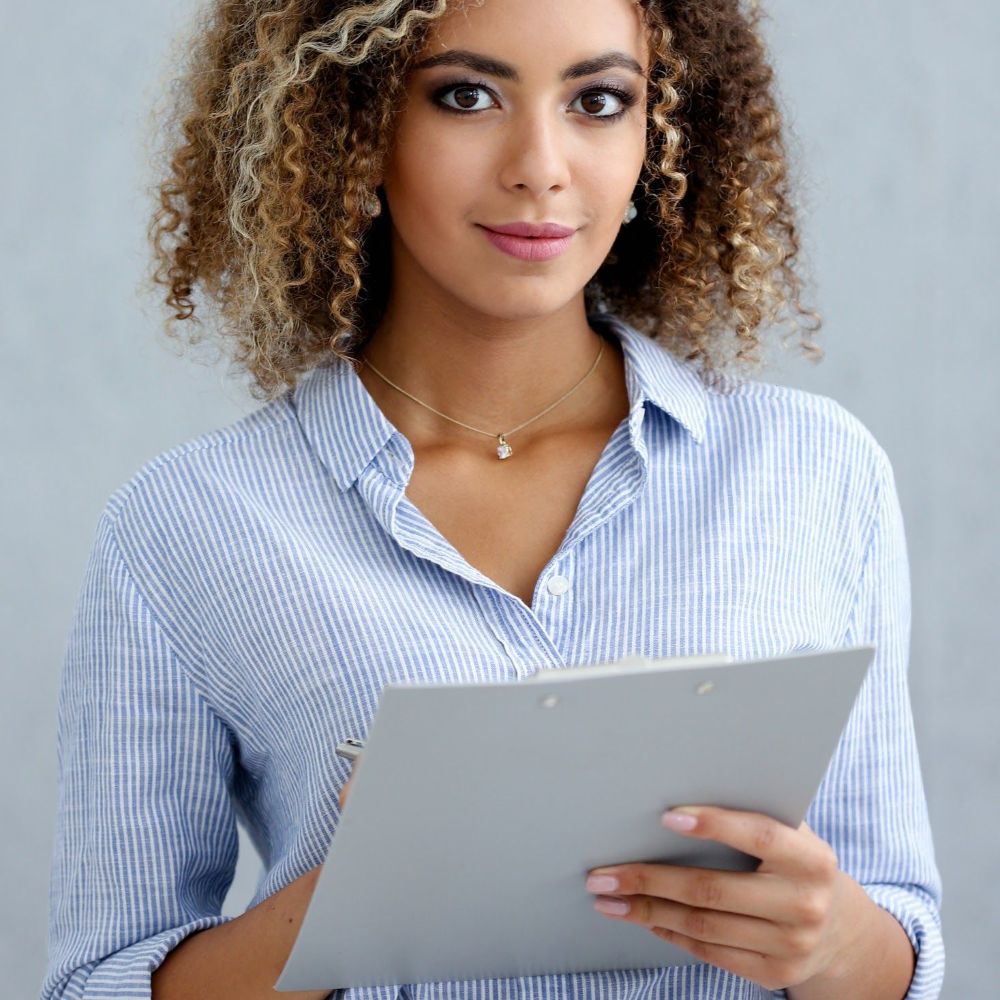 Lady Holding a paper